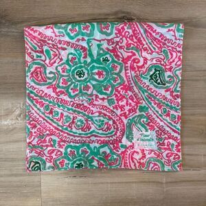 Vintage 90s Givenchy Fleur d'Interdit Silk Scarf Pink Green White Print Designer